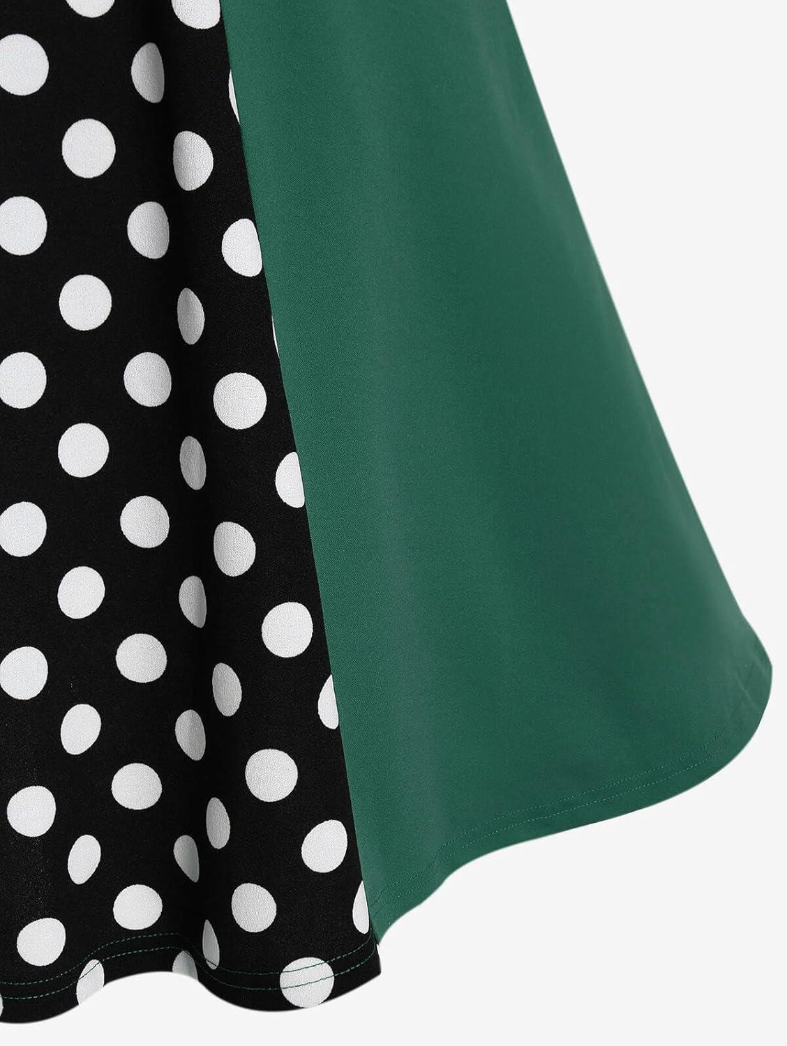 image:imageROSE GAL Plus Size Polka Dots 1950s Vintage Dress for Women Rockabilly Retro Pinup DressGreen1
