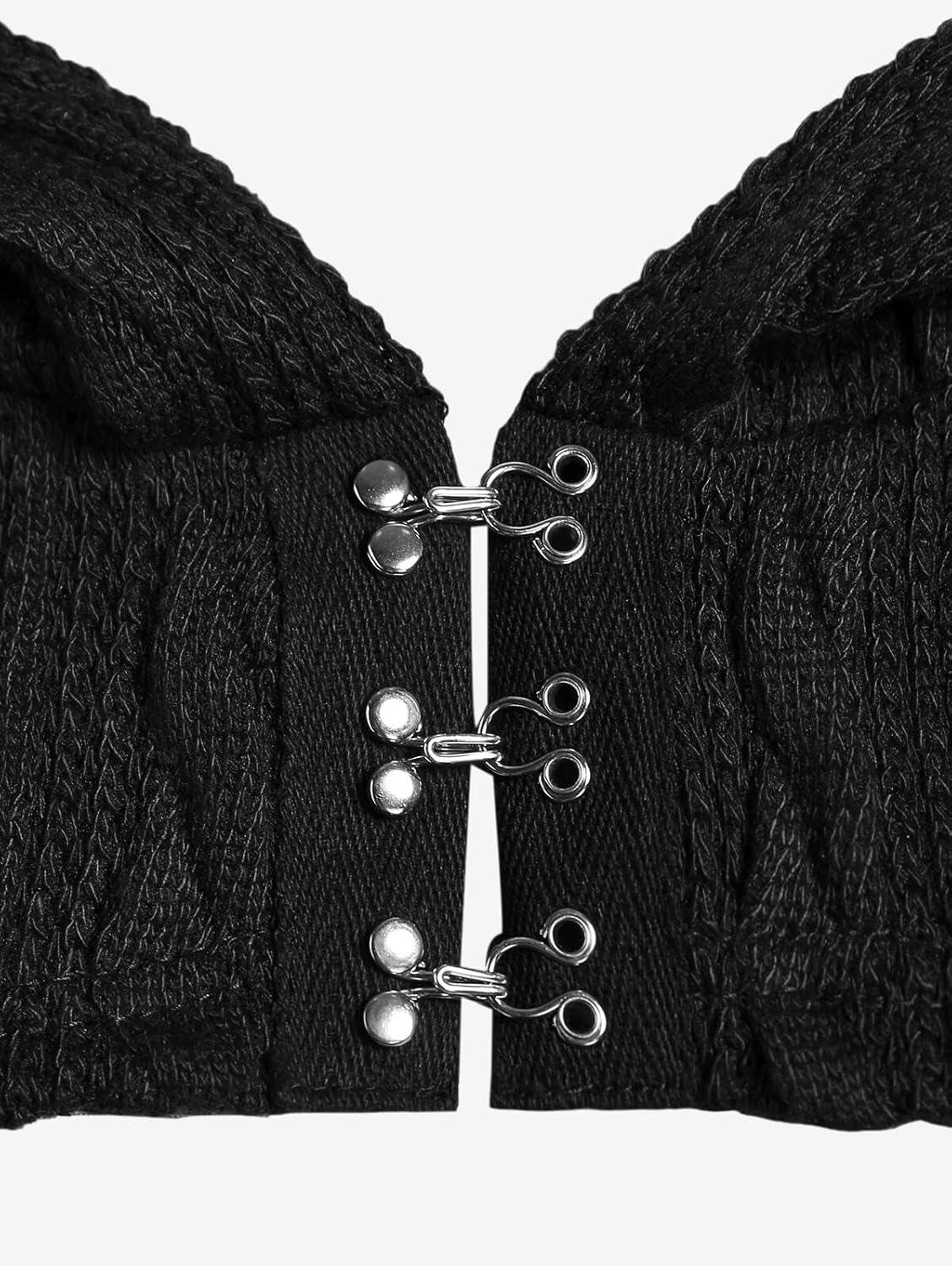 image:imageROSE GAL Women Lace Trim Ruched Cami Tank Top and Hooded Hook Eye Cable Knit Cropped Shrug Sweater