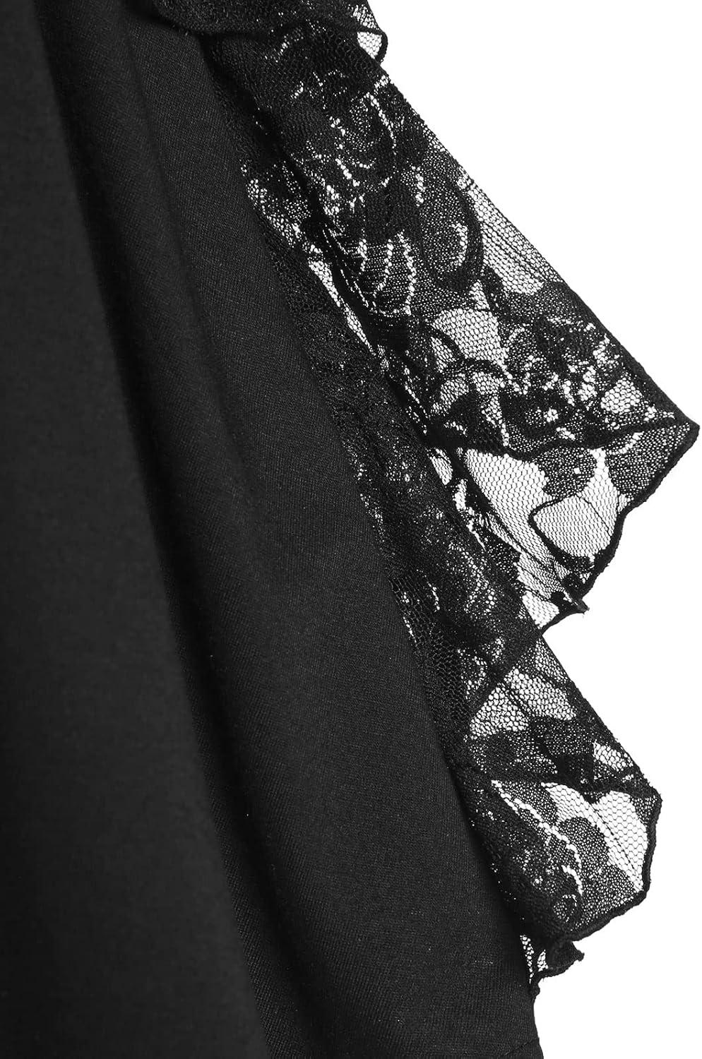 image:imageROSE GAL Womens Plus Size Flower Lace Butterfly Sleeve T Shirt Curve Flower Lace Summer Casual TunicBlack1