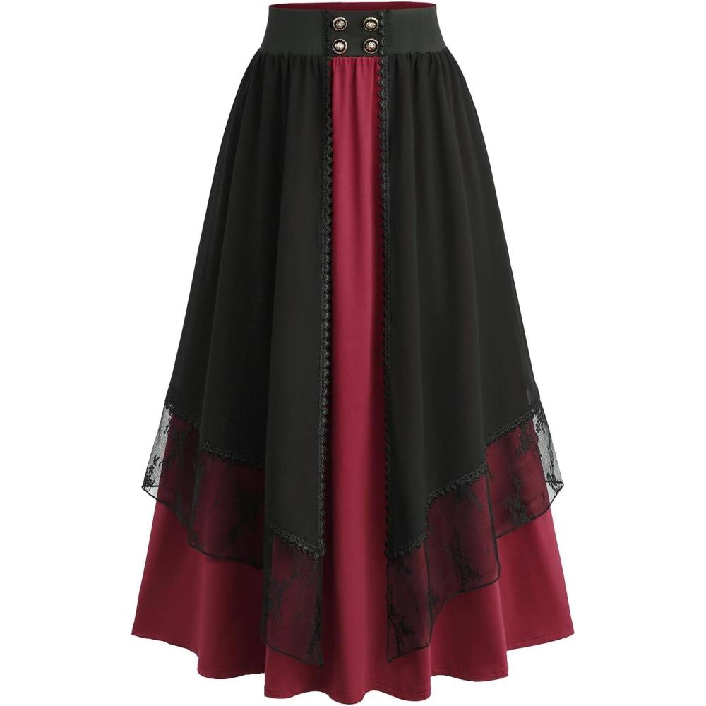 image:imageROSE GAL Plus Size Medieval Renaissance Costume Skirt for WomenRed1