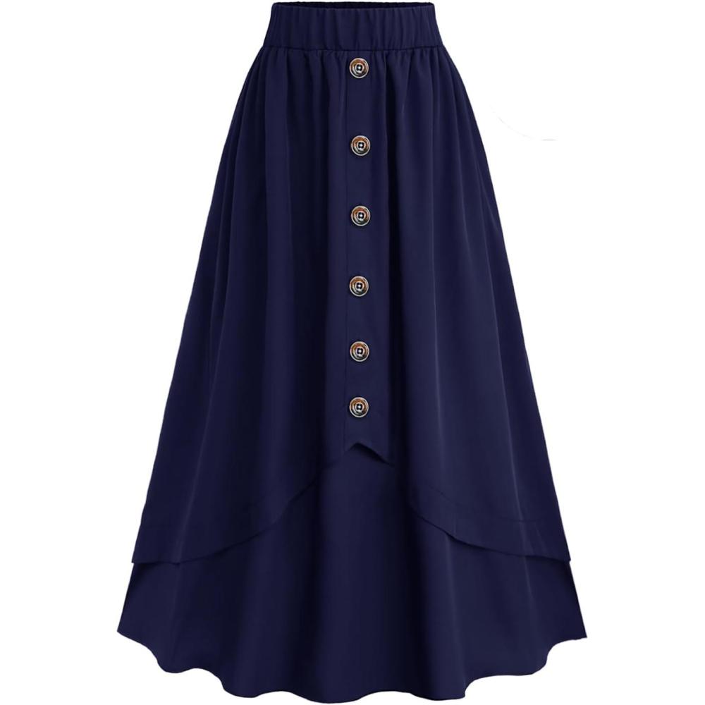 image:imageROSE GAL Plus Size Womens Vintage Renaissance Skirts with PocketsBlue1