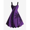 ROSE GAL Matchable Couple Hawaiian Coconut Tree Print Shirt or Plus Size Knee Length Fit and Flare Tank Dress(Men Purple)