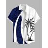 ROSE GAL Matchable Couple Hawaiian Coconut Tree Print Shirt or Plus Size Knee Length Fit and Flare Tank Dress(Men White_1)