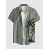 ROSE GAL Matchable Couple Hawaiian Coconut Tree Print Shirt or Plus Size Knee Length Fit and Flare Tank Dress(Women Green)