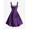 ROSE GAL Matchable Couple Hawaiian Coconut Tree Print Shirt or Plus Size Knee Length Fit and Flare Tank Dress(Women Purple)