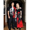 ROSE GAL Matchable Couple Hawaiian Coconut Tree Print Shirt or Plus Size Midi Cold Shoulder Dress(Men Red)