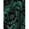 ROSE GAL Plus Size Gothic Lace Up Flocking Floral Layered Cold Shoulder Flowy Dress(Green)
