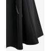 ROSE GAL Plus Size Gothic Lace Up Two Tone Godet Hem Midi A Line High Waisted Skirt(Black)