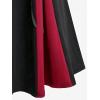 ROSE GAL Plus Size Gothic Lace Up Two Tone Godet Hem Midi A Line High Waisted Skirt(Black_5)
