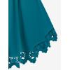 ROSE GAL Plus Size Lace Panel Butterfly Sleeve Blouse(Green_1)