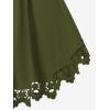 ROSE GAL Plus Size Lace Panel Butterfly Sleeve Blouse(Green_2)