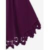 ROSE GAL Plus Size Lace Panel Butterfly Sleeve Blouse(Purple_1)