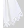 ROSE GAL Plus Size Lace Panel Butterfly Sleeve Blouse(White)