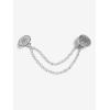 ROSE GAL Plus Size Lettuce Ruched Chain Embellished Plunging Blouson Tee(Blue_1)