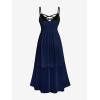 ROSE GAL Plus Size Party Dress for Women Lace Ruffles Cirsscross Cocktail Bridesmaid Wedding Guest Maxi Cami Formal Dress(Blue_1)