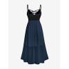 ROSE GAL Plus Size Party Dress for Women Lace Ruffles Cirsscross Cocktail Bridesmaid Wedding Guest Maxi Cami Formal Dress(Blue_3)