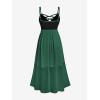 ROSE GAL Plus Size Party Dress for Women Lace Ruffles Cirsscross Cocktail Bridesmaid Wedding Guest Maxi Cami Formal Dress(Green_2)