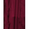 ROSE GAL Plus Size Party Dress for Women Lace Ruffles Cirsscross Cocktail Bridesmaid Wedding Guest Maxi Cami Formal Dress(Red_2)