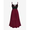 ROSE GAL Plus Size Party Dress for Women Lace Ruffles Cirsscross Cocktail Bridesmaid Wedding Guest Maxi Cami Formal Dress(Red_2)