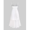 ROSE GAL Plus Size Party Dress for Women Lace Ruffles Cirsscross Cocktail Bridesmaid Wedding Guest Maxi Cami Formal Dress(White_1)