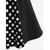 ROSE GAL Plus Size Polka Dots 1950s Vintage Dress for Women Rockabilly Retro Pinup Dress(Black_1)