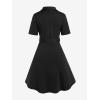 ROSE GAL Plus Size Polka Dots 1950s Vintage Dress for Women Rockabilly Retro Pinup Dress(Black_1)