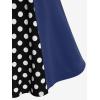 ROSE GAL Plus Size Polka Dots 1950s Vintage Dress for Women Rockabilly Retro Pinup Dress(Blue_1)