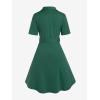 ROSE GAL Plus Size Polka Dots 1950s Vintage Dress for Women Rockabilly Retro Pinup Dress(Green_1)