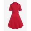 ROSE GAL Plus Size Polka Dots 1950s Vintage Dress for Women Rockabilly Retro Pinup Dress(Red_2)