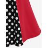 ROSE GAL Plus Size Polka Dots 1950s Vintage Dress for Women Rockabilly Retro Pinup Dress(Red_2)