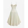 ROSE GAL Plus Size Summer Flowy Corset Sundress for Women Elegant Knot Dress(Beige_1)