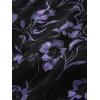 ROSE GAL Plus Size Women Floral Cold Shoulder Maxi Dresses Ruffle Lace-up Empire Waist Vacation Flowy Dress(Black)