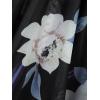 ROSE GAL Plus Size Women Floral Print Cold Shoulder Dress Lace-up Midi Flowy Vacation Dresses(Black)