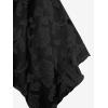 ROSE GAL Plus Size Women Flower Jacquard Lace-up Ruched Sleeveless Blouse Flowy Handkerchief Hem Tank Top(Black)