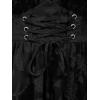 ROSE GAL Plus Size Women Flower Jacquard Lace-up Ruched Sleeveless Blouse Flowy Handkerchief Hem Tank Top(Black)