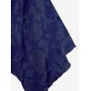ROSE GAL Plus Size Women Flower Jacquard Lace-up Ruched Sleeveless Blouse Flowy Handkerchief Hem Tank Top(Blue)