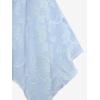 ROSE GAL Plus Size Women Flower Jacquard Lace-up Ruched Sleeveless Blouse Flowy Handkerchief Hem Tank Top(Light Blue)