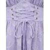 ROSE GAL Plus Size Women Flower Jacquard Lace-up Ruched Sleeveless Blouse Flowy Handkerchief Hem Tank Top(Light Purple)