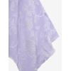 ROSE GAL Plus Size Women Flower Jacquard Lace-up Ruched Sleeveless Blouse Flowy Handkerchief Hem Tank Top(Light Purple)