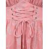 ROSE GAL Plus Size Women Flower Jacquard Lace-up Ruched Sleeveless Blouse Flowy Handkerchief Hem Tank Top(Pink)