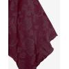 ROSE GAL Plus Size Women Flower Jacquard Lace-up Ruched Sleeveless Blouse Flowy Handkerchief Hem Tank Top(Red)