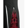 ROSE GAL Plus Size Women Gothic Trousers High Waisted Flare Pants Flocking Floral Mesh Bell Bottom Pants with Pockets(Black)