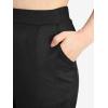 ROSE GAL Plus Size Women High Waisted Flare Pants Lace Patchwork Faux Suede Bell Bottom Pants with Pockets Long Trousers(Black)