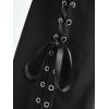 ROSE GAL Plus Size Women High Waisted Trousers Lace-up Ruffled Hem Flare Pants with Pockets(Black)