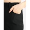 ROSE GAL Plus Size Women High Waisted Trousers Lace-up Ruffled Hem Flare Pants with Pockets(Black)