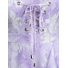 ROSE GAL Plus Size Women Summer Floral Maxi Dress Lace-up Ruffle Flutter Sleeve Maxi Swing Long Dress(Light Purple)