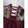 ROSE GAL Plus Size Women Victorian Renaissance Costume Color Block Medieval Corset Dress Ren Faire Costume(Black)