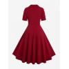 ROSE GAL Plus Size Womens 1950s Retro Vintage Rockabilly Cocktail Party Swing Dresses(Red_1)