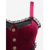 ROSE GAL Plus Size Womens 1950s Vintage Buttons Velvet Cocktail Party Dress(Red_1)