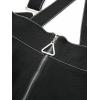 ROSE GAL Plus Size Womens Casual Suspender Skirt Back Zipper Lace-up Topstitching Skirt(Black_1)